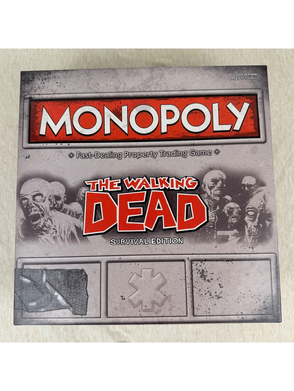 Monopoly The Walking Dead Survival Edition 2013 Open Box Unplayed USAopoly